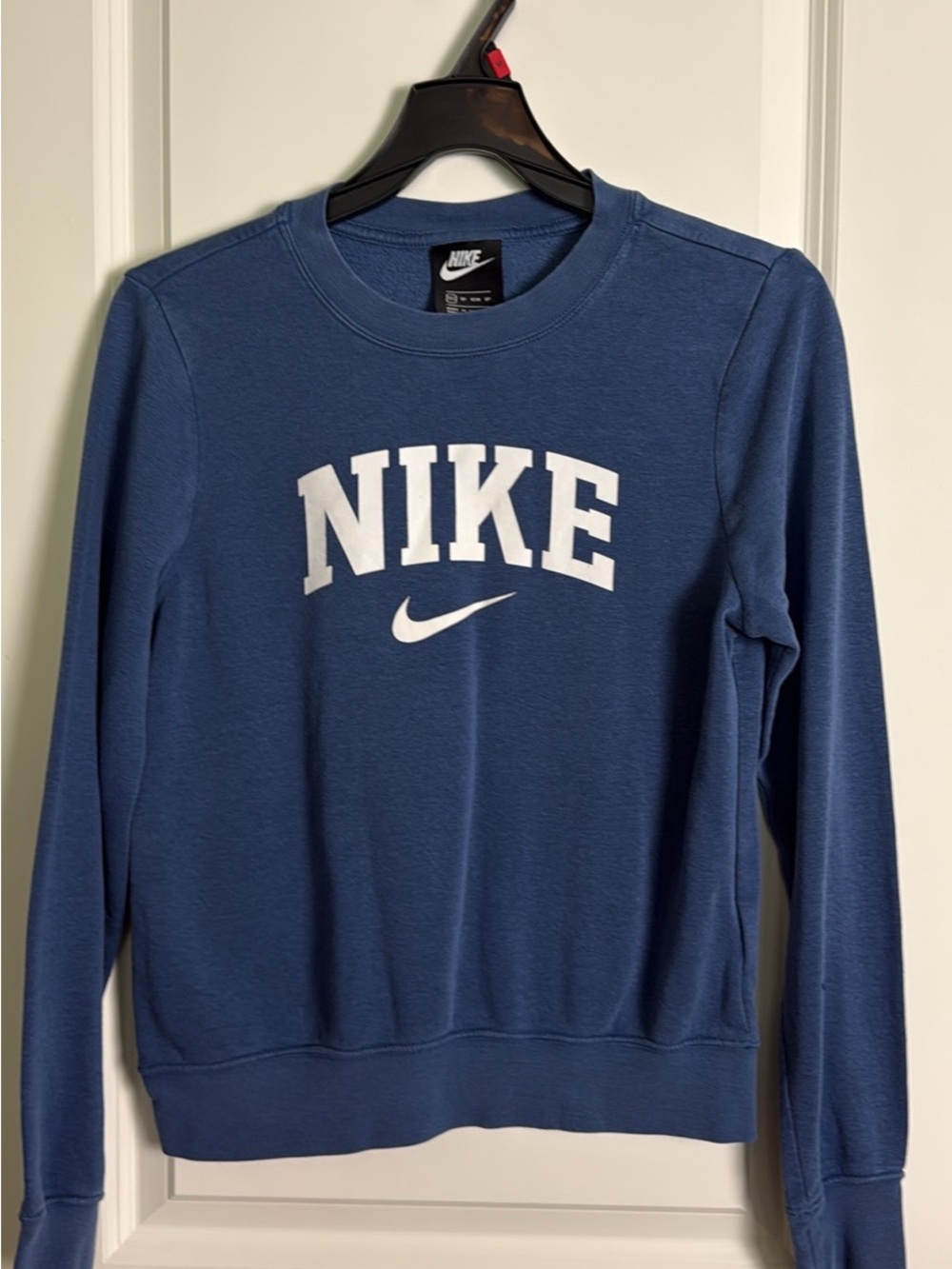Nike Blue Crewneck Sweatshirt with White Logo
